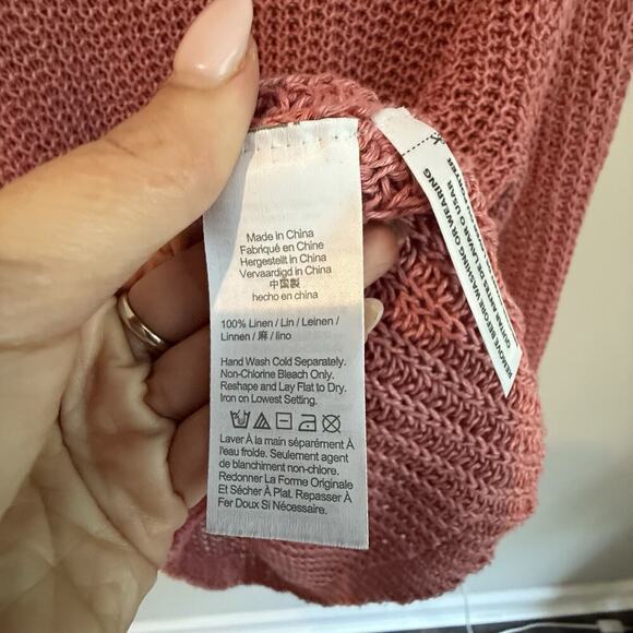 J. Crew Relaxed Fit Open Knit Sweater 100% Linen Beach Sweater Large 1926 - Picture 10 of 10